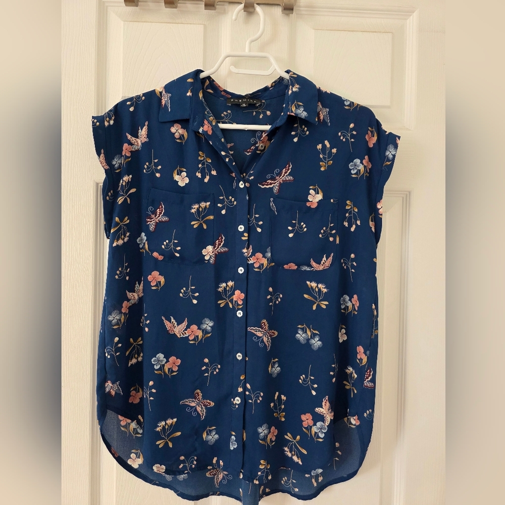 Sleeveless Floral Blouse | Size Medium